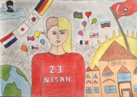 Öğrencilerimizin 23 Nisan Resim Sergisi KEREM GÜMÜŞ KÖKSAL 3C - TUZLA KAMPÜSÜ