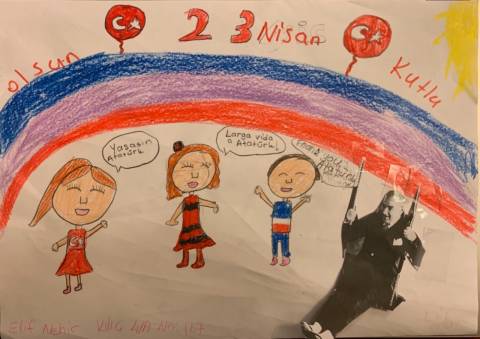 Öğrencilerimizin 23 Nisan Resim Sergisi ELİF NEHİR KILIÇ 4A - ATAŞEHİR KAMPÜSÜ