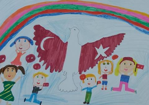 Öğrencilerimizin 23 Nisan Resim Sergisi G.RANA GÜLTEKİN 3A - ATAŞEHİR KAMPÜSÜ