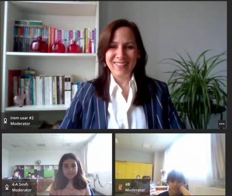 4.Sınıf Öğrencilerimiz Çevrimiçi Söyleşide Yazar İrem UŞAR İle Buluştular  