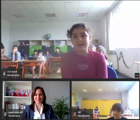 4.Sınıf Öğrencilerimiz Çevrimiçi Söyleşide Yazar İrem UŞAR İle Buluştular  